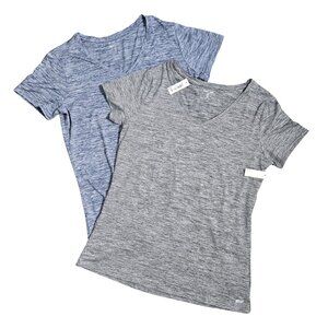 NWT | Amazon Essentials 2-Pack Heathered V-Neck T-Shirts | Blue & Grey | M